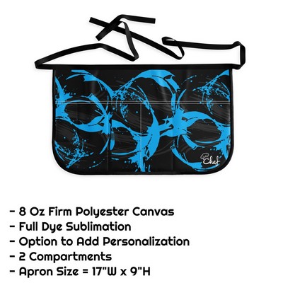 Poly Canvas Waist Apron w/ 2 Compartments - 17"W x 9"L