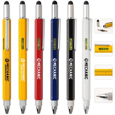 6-In-1 Metal Multi-Function Tool Pen With Stylus & Level