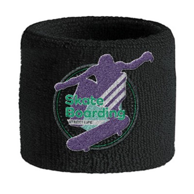 Sports Wristband with Custom Woven Patch