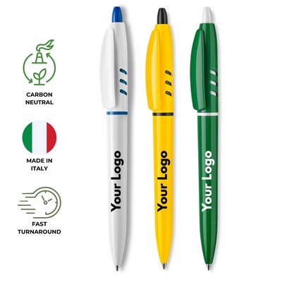 Pisa Click Action Plastic Ballpoint Pen Carbon Neutral Made in Italy