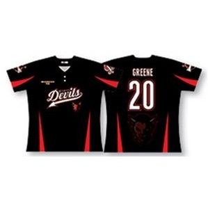 Two Button Up Custom Baseball Jersey/Logo On Sleeves