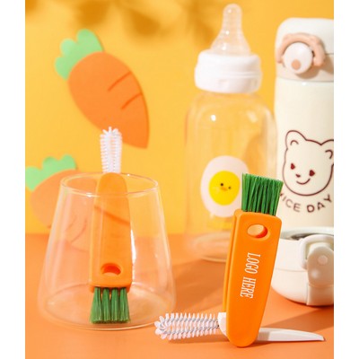 3" 1 Multi-Purpose Carrot Shape Mini Cleaning Brush/Bottle Brush & Straw Cleaner