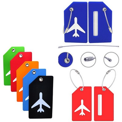 Silicone Luggage Tags for Travel with Stainless Steel Loops