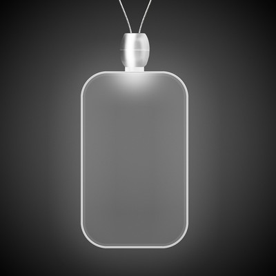 24" White Dog Tag Light-Up Pendant Necklace(Laser Engraved)