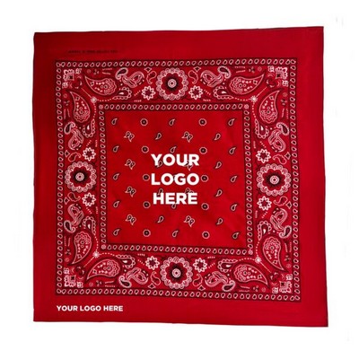 22" Blank Red Cotton Bandana(Blank)