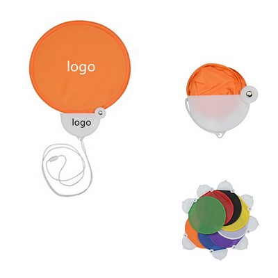 Twist Foldable Round Fans with Lanyard
