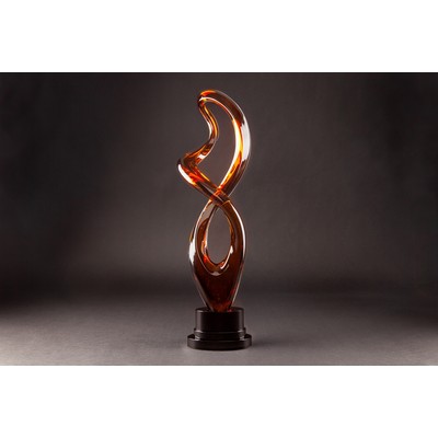 Maldia Gold Art Glass Sculpture with Base