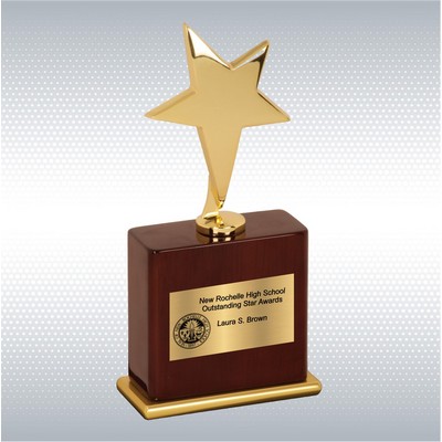 8" Gold Star Award on Rosewood Piano Finish Base