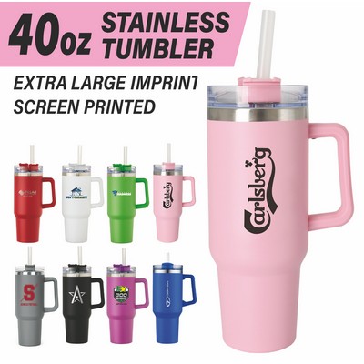 40 Oz. Screen Printed Hydration Mug with Handle
