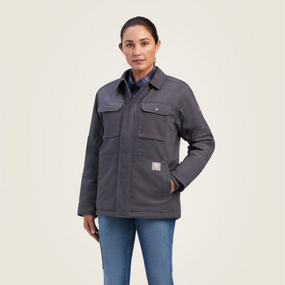 Ariat® Women's Rebar® Gray DuraCanvas™ Sherpa-Lined Coat
