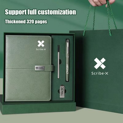 Note book + Pen + 16 GB USB Flash drives Gift set , Customized logo
