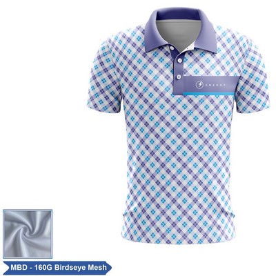 Sublimation Birdseye Short Sleeve Polo - Men, Women, Kids