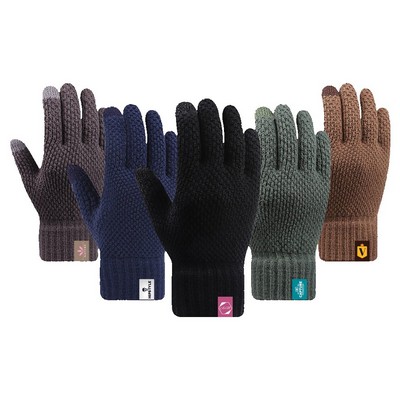 Adult Waffle Knit Gloves with Sensitive Touch and Custom