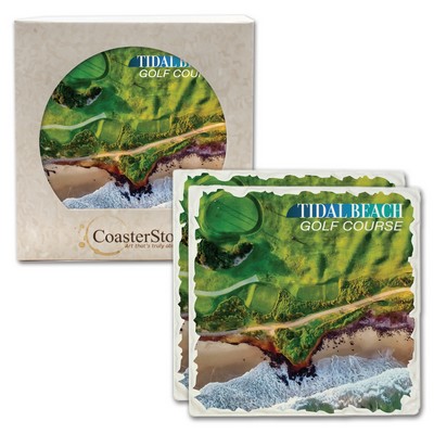 CoasterStone 4" Tumbled Square - 2 Pack
