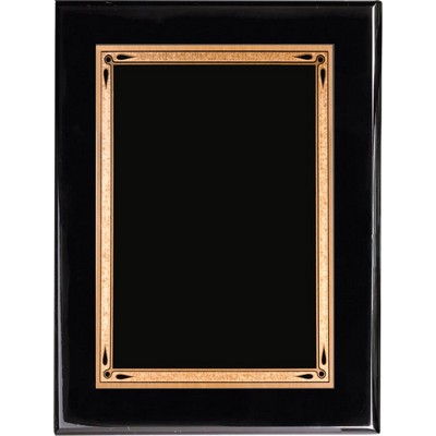 Ebony Piano Finish Plaque with Black Teardrop Plate, 7 x 9"