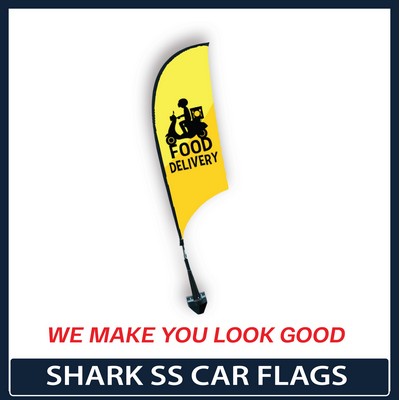 Single Sided Premium Shark Car Flag