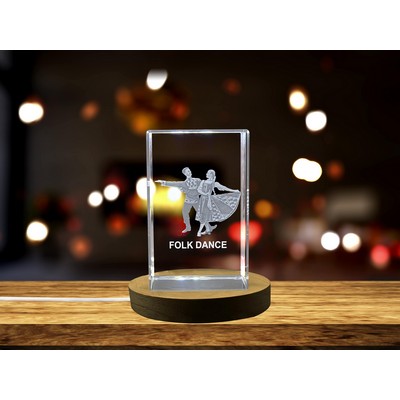 International Folk Dancers 3D Engraved Crystal Trophy Award
