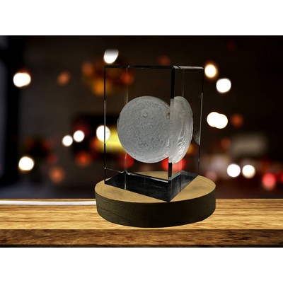 Mars 3D Engraved Crystal Trophy Award w/LED Base Light
