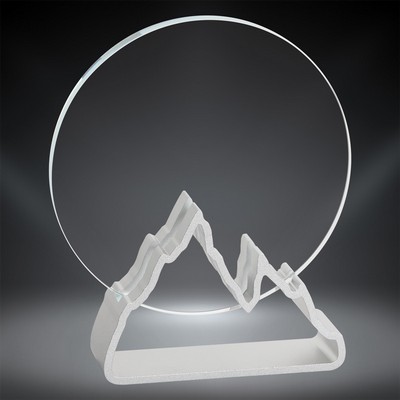 Expedition Glass Award with Silver Metal Base, 7"H