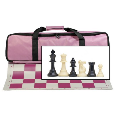 Travel Tournament Chess Set, 20" Board, Chess Bag, 3.75" King