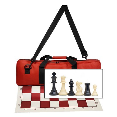 Weighted Tournament Chess Set, Board, Large Bag, Pieces 3.75"