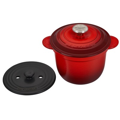 Le Creuset 2.25 Qt. Cast Iron Cerise Rice Pot w/SS Knobs