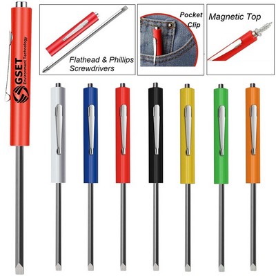 Reversible Screwdriver with Magnetic Top
