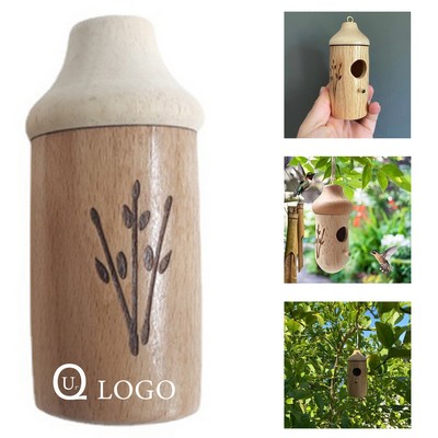 1.97 x 1.97 x 4.72" Wooden Bird Feeder