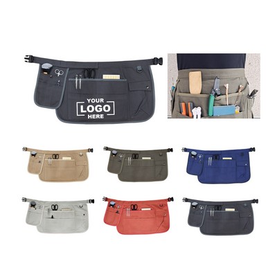 Tool Apron Half Canvas Apron With Muti-Pockets for Home Garden Painting Crafting Woodworking