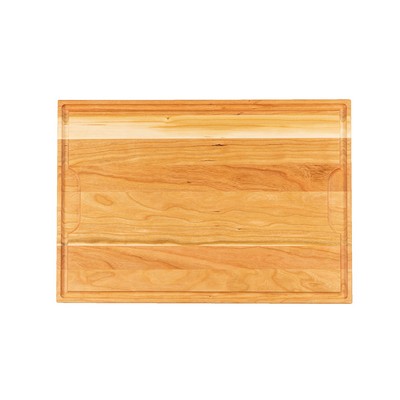 Cherry cutting board with juice groove and inside handles 18x12x3/4