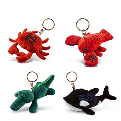4" Plush Ocean Animal Keychain Pendant
