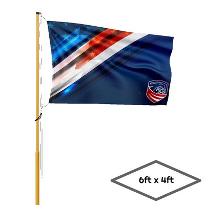 Single-Sided Dye Sublimation 1-Layer 6' x 4' Flag