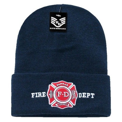 Rapid Dominance Fire Department Emblem Knit Cap Beanie w/Cuff