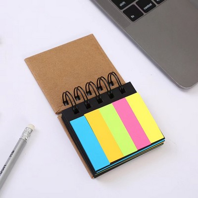 Custom 5-color Index Fluorescent Sticky Notes Coil Notepad