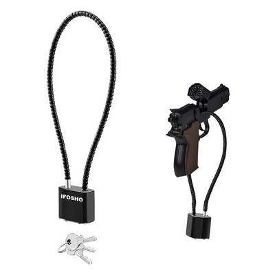 15" Gun Cable Lock with 3 Keys Keyed Padlock for Rifles Shotguns Handguns Pistols