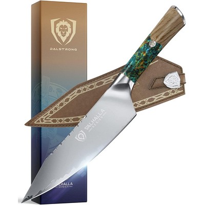 Dalstrong 8" Chef Knife - Valhalla Series - High Carbon Steel - Resin Handle - Leather Sheath