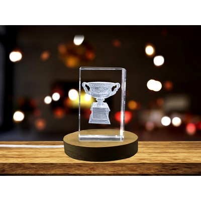 Australian Open Crystal Trophy Award w/LED Base for Tennis Fans
