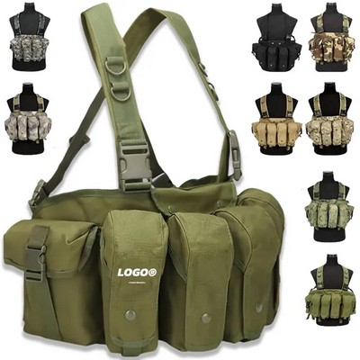 Tactical Chest Vest Adjustable X Harness Shooting Wargame