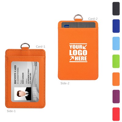 Portrait Dual Side PU Leather Card Holder