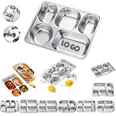 Sectioned Stainless Steel Dinner Tray