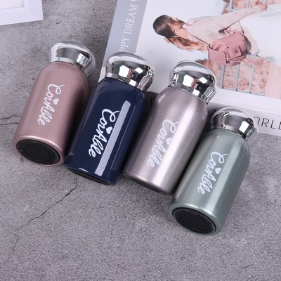 6oz/180ML 304 Stainless Steel Mini Insulated Water Bottle With Screw-on Lid Portable Vaccum Mug