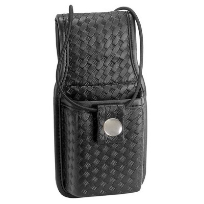 Synthetic Basket Weave Leather Radio Holder (Nickel Snap)