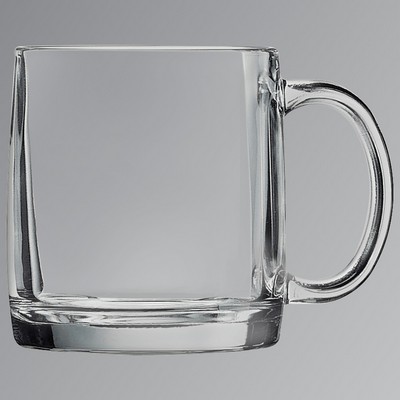 12-1/4 Ounce Clear Glass Coffee Mug, 3-3/4"H