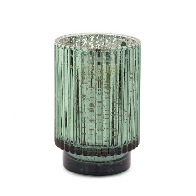 Cypress & Fir 12 Oz Green Mercury Tall Ribbed Glass