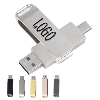 8GB Dual - Interface Rotatable USB Flash Drive