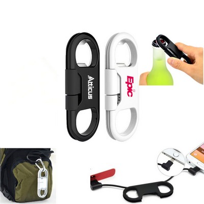 3-In-1 Charging Cable Bottle Opener Keychain