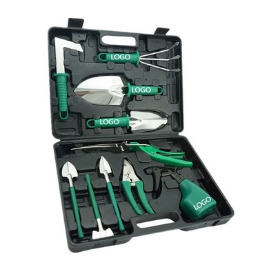 10-Piece Stainless Steel Garden Tool Set in Carry Case
