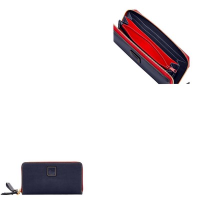 Dooney & Bourke Florentine Large Zip Around Wristlet - Navy Blue