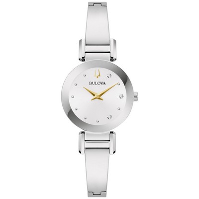 Bulova Watches Ladies' Marc Anthony Stainless Steel Bangle Watch Silver-White Dial
