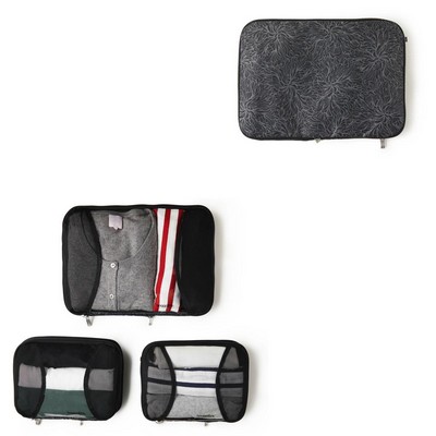 Baggallini® 2 Med + 1 Large Compression Cube - Midnight Blossom Black